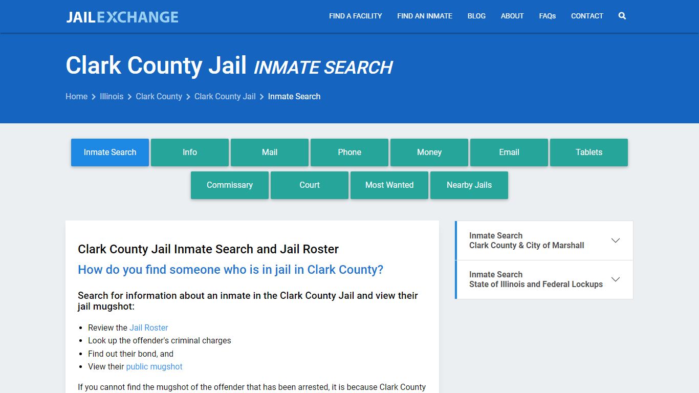 Inmate Search: Roster & Mugshots - Clark County Jail, IL